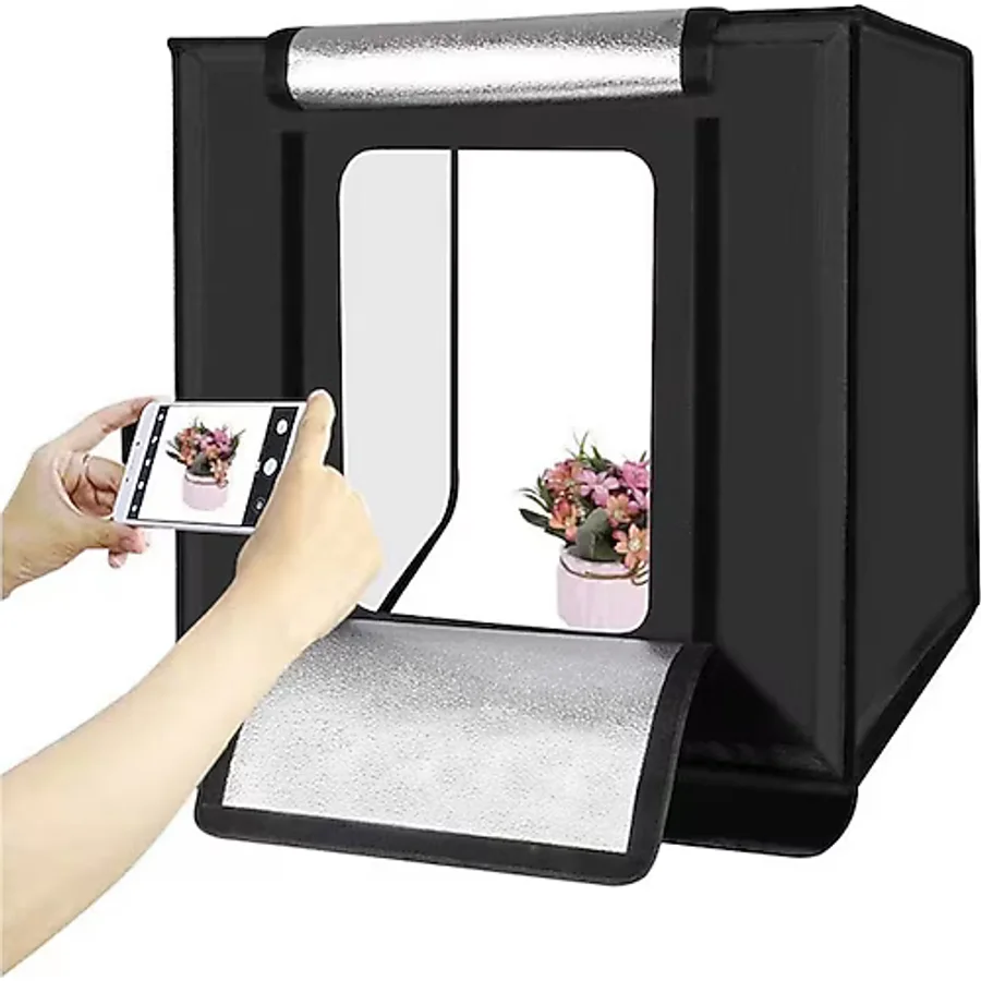 Triline 60 x 60 cm Profesyonel Stüdyo LED Işıklı Ürün Fotoğraf Çekim Çadırı