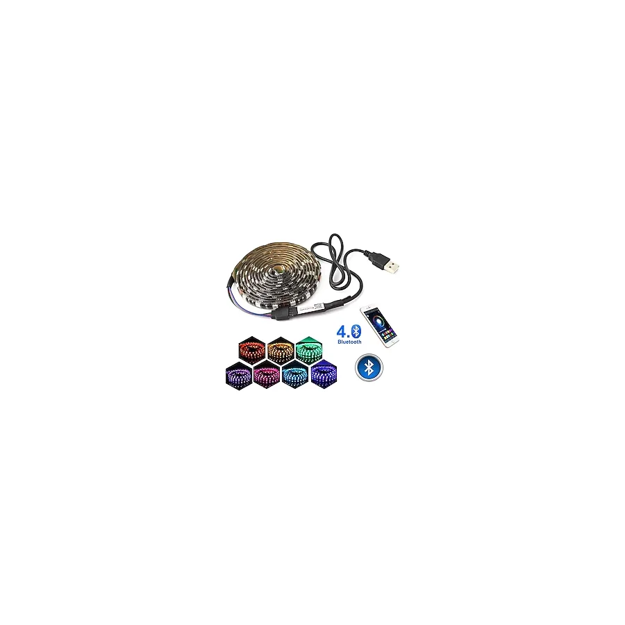 Triline Bluetooth Tv Arkası Rgb Usb Şerit Led Aydınlatma 16 Renk Vitrin