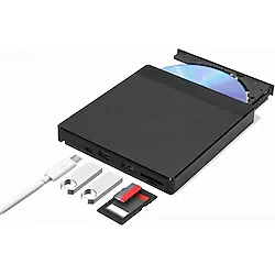 TriLine Harici DVD-RW USB 3.0 +SD TF Kart Okuyucu +3.0 USB Hub