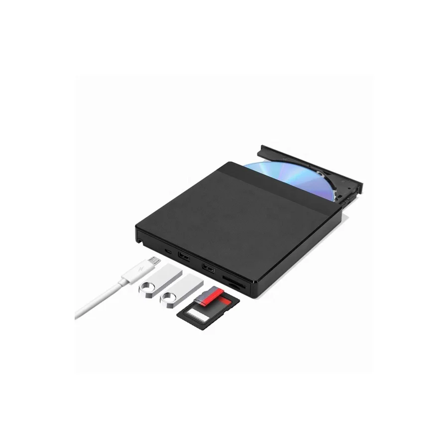 TriLine Harici DVD-RW USB 3.0 +SD TF Kart Okuyucu +3.0 USB Hub