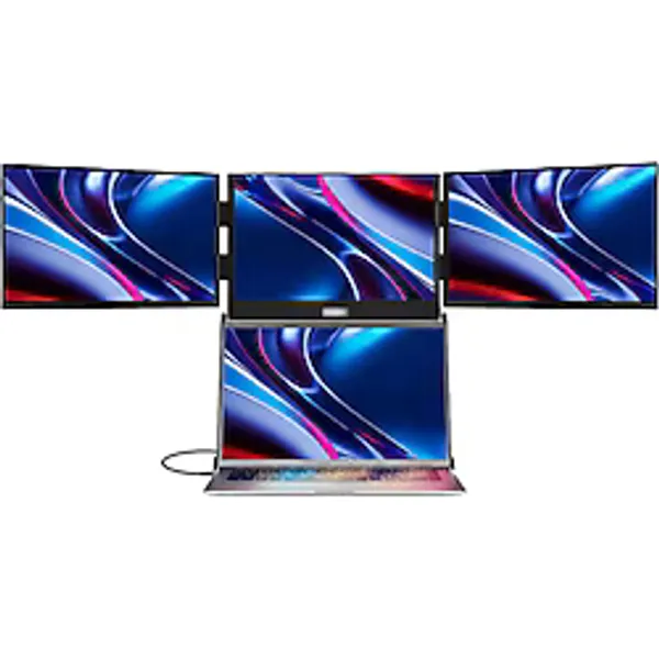 Trimonitör 16" Üçlü Taşınabilir Monitör (Stantlı) Çoklu Ekran Laptop Notebook Monitörü 1920X1200 IPS Type-C - 16"