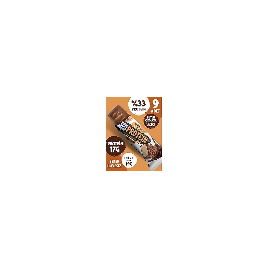 Trio Move Çikolata Kaplamalı Protein Bar - Kurabiyeli Ve Sütlü Çikolatalı 50 G X 9 Adet Protein Bar