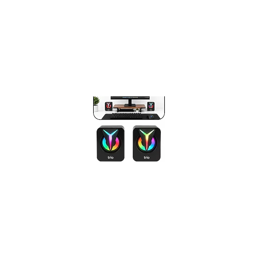 Trio S3 Mini 2.0 Rgb Işıklı Usb Multimedia Hoparlör 5W 3.5Mm Stereo PC Laptop Masaüstü