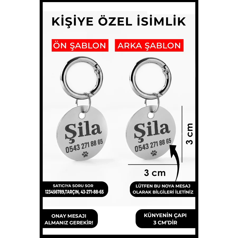 Trixie 3.5x2.5 cm Köpek Şeklinde İsimlik