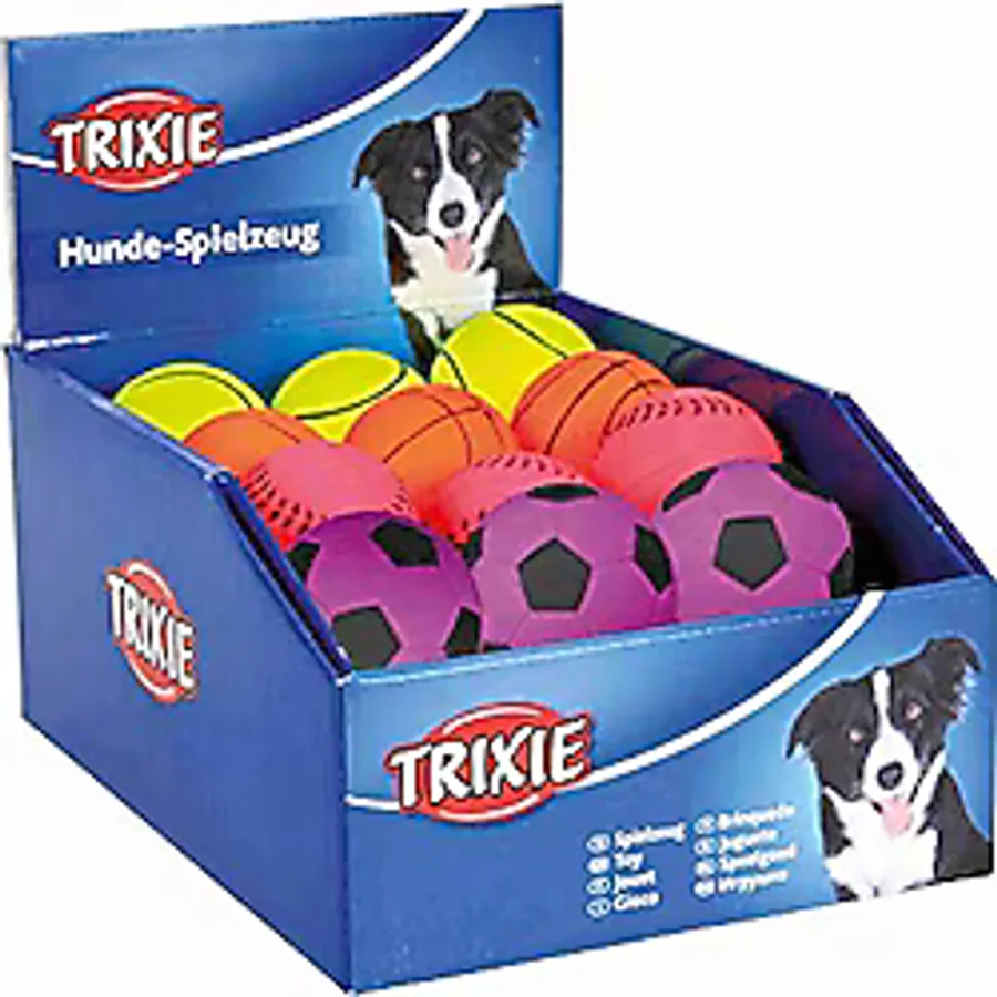 Trixie köpek yüzen natürel kauçuk fosforlu top 6cm