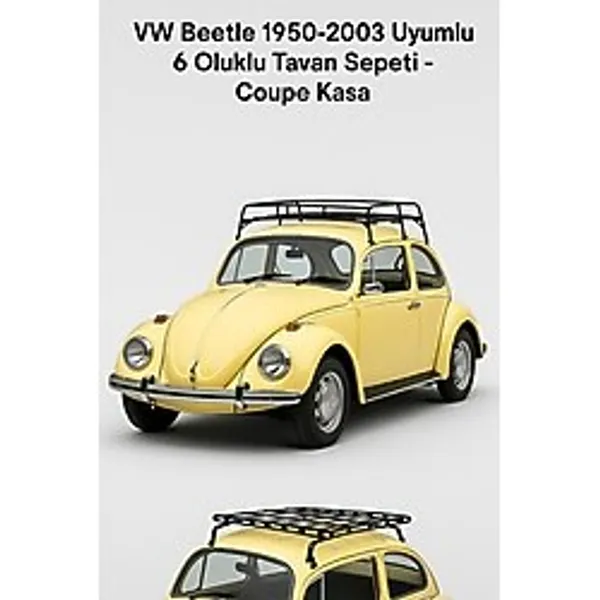 Trobus Vw Beetle 1950-2003 Uyumlu 6 Oluklu Tavan Sepeti - Coupe Kasa - 0 - Siyah