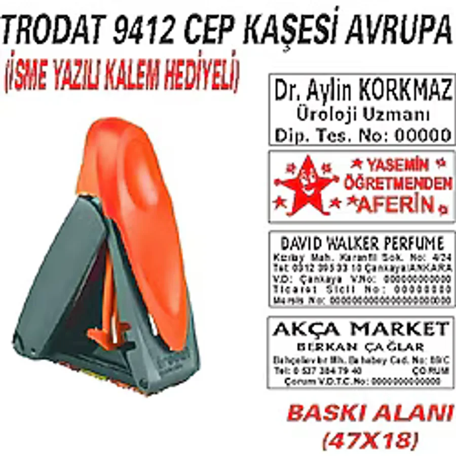 Trodat 9412 Cep - Firma - Ofis - Şirket - Doktor - Avukat Kaşesi