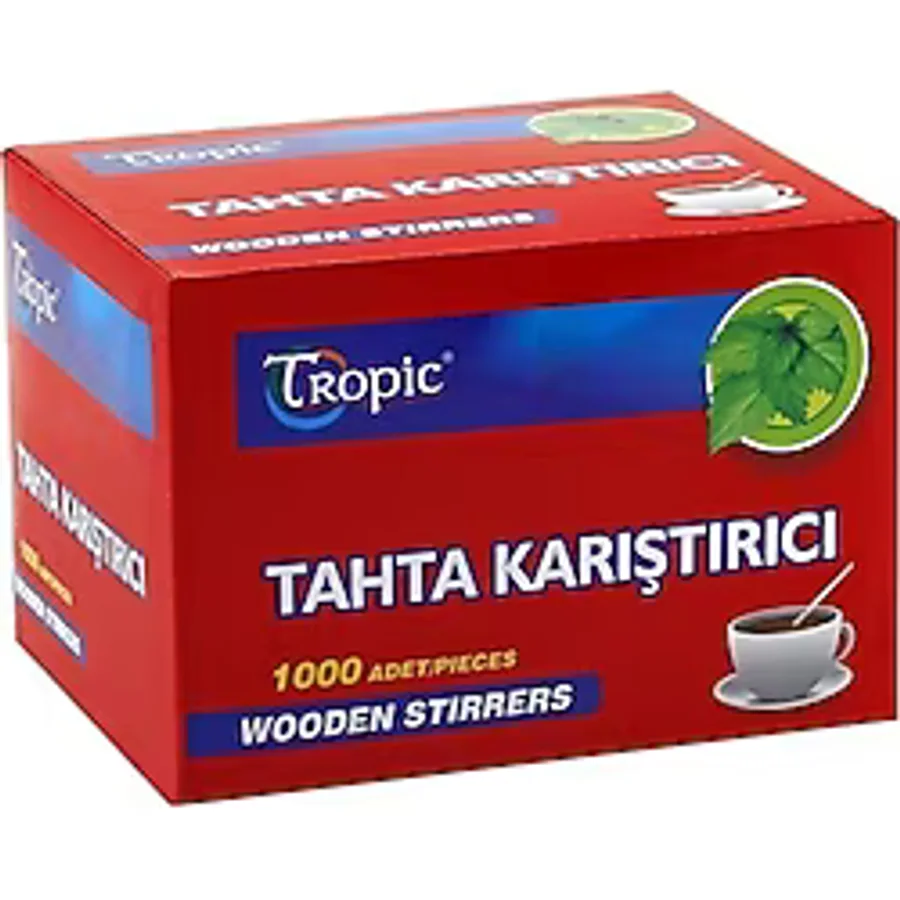 Tropic Tahta Ahşap Karıştırıcı Çay Kaşığı 1000 Adet