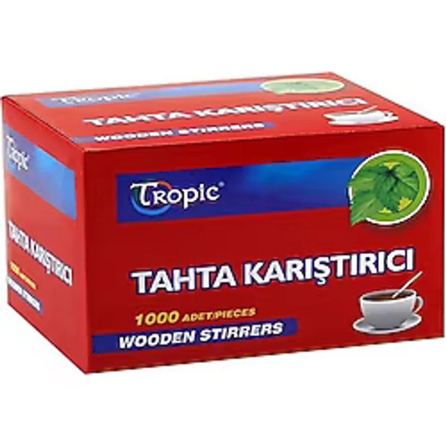 Tropic Tahta Ahşap Karıştırıcı Çay Kaşığı 1000'LI