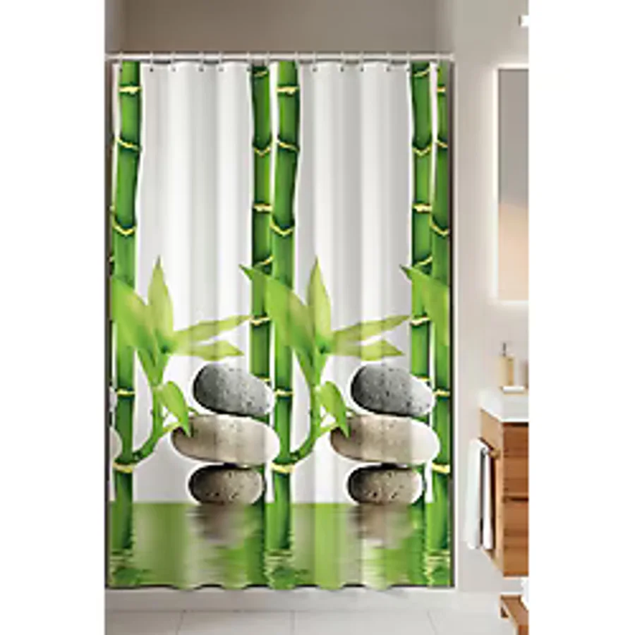Tropik Home -Bamboo- Çift Kanatlı Banyo Duş Perdesi (2x110x200)