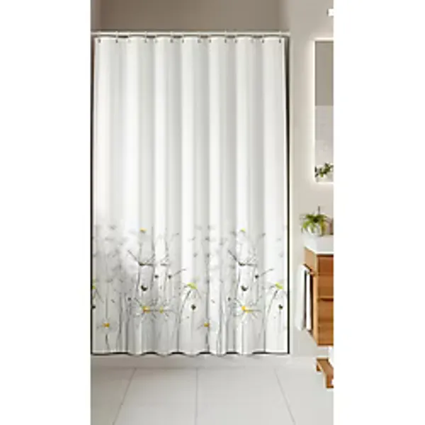 Tropik Home -Daisy Papatya- Çift Kanatlı Banyo Duş Perdesi (2x110x200)