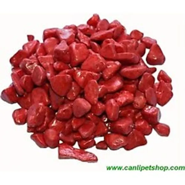 Tropikal Akvaryum Fanus Teraryum Kırmızı Renkli Dekor Taşları 8-10 Mm 1 Kg