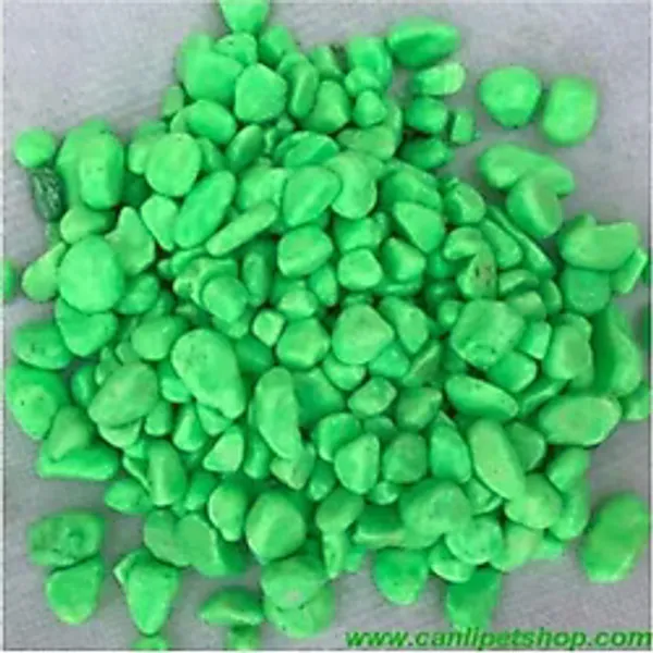 Tropikal Akvaryum - Fanus - Teraryum Yeşil Renkli Dekor Taşları 8-10 Mm 1 Kg