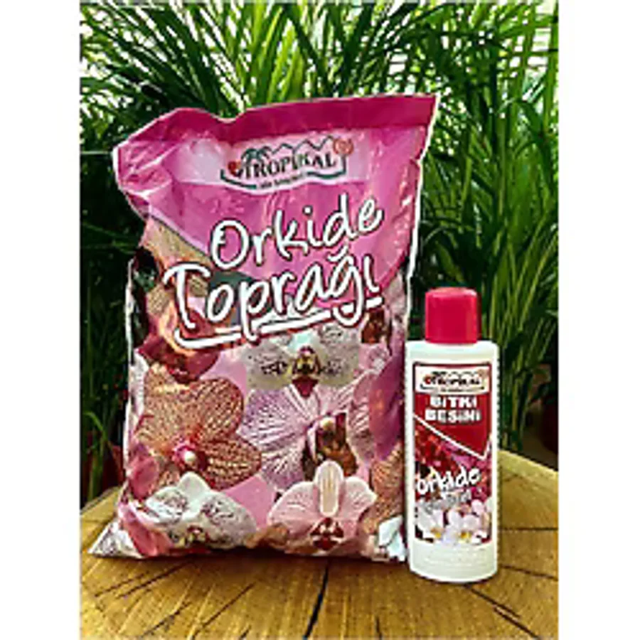 TROPİKAL Orkide Toprağı 3 Lt + Orkide Çiçek Açtıran Bitki Besini 225 Ml