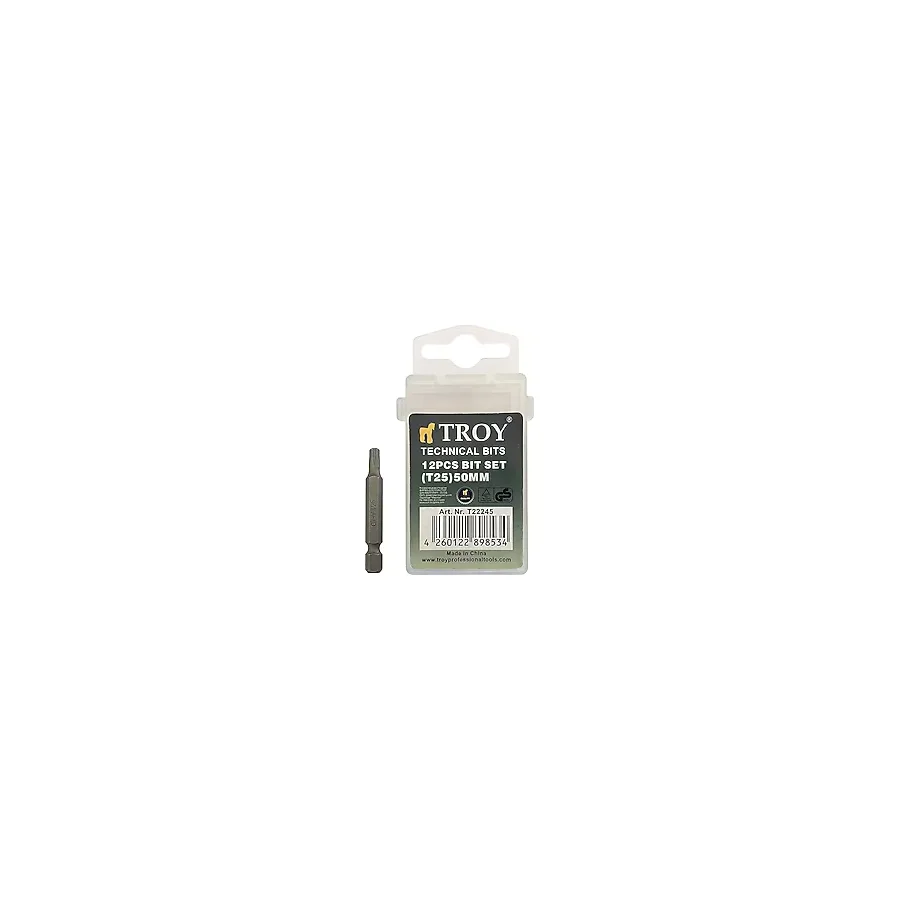 Troy 22245 T25x50 mm 12 Parça Torx Bits Uç Seti Vidalama Matkap Tornavida Ucu