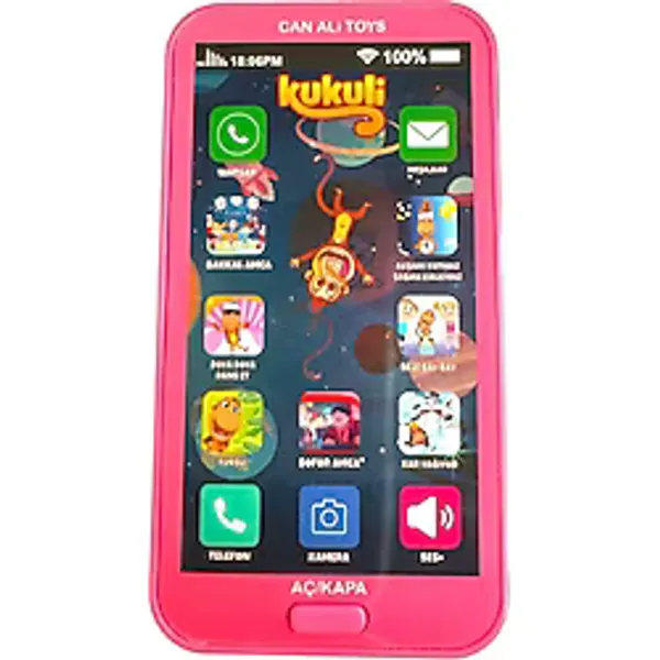 Trust Store Kukuli Eğlenceli Sesli Işıklı Müzikli Oyuncak Telefon Pembe Renkli Çocuk Telefonu
