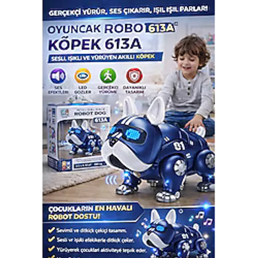 Trust Store Robot Köpek Sesli Işıklı ve Yürüyen Akıllı Köpek Oyuncak - Mavi