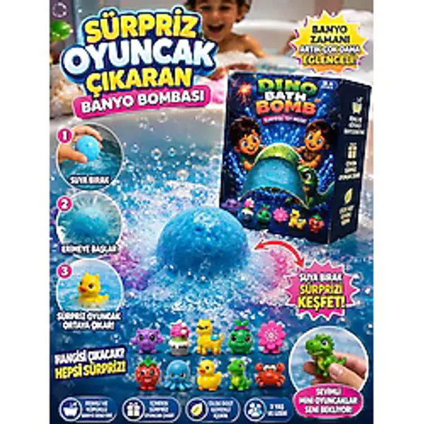 Trust Store Sürpriz Oyuncak Çıkaran Banyo Bombası Suda Eriyen Renkli Banyo Topu Çocuklar İçin Eğlenceli Banyo Deneyimi