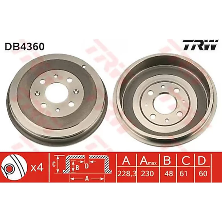 TRW DB4360 Fren Kampanası Punto Evo 09- / Corsa D 06- Adam 13