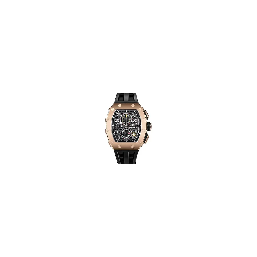 Tsar Bomba Elemental Series - Takvim Fonksiyonlu Çelik Saat Rose Gold - Siyah TB8204Q