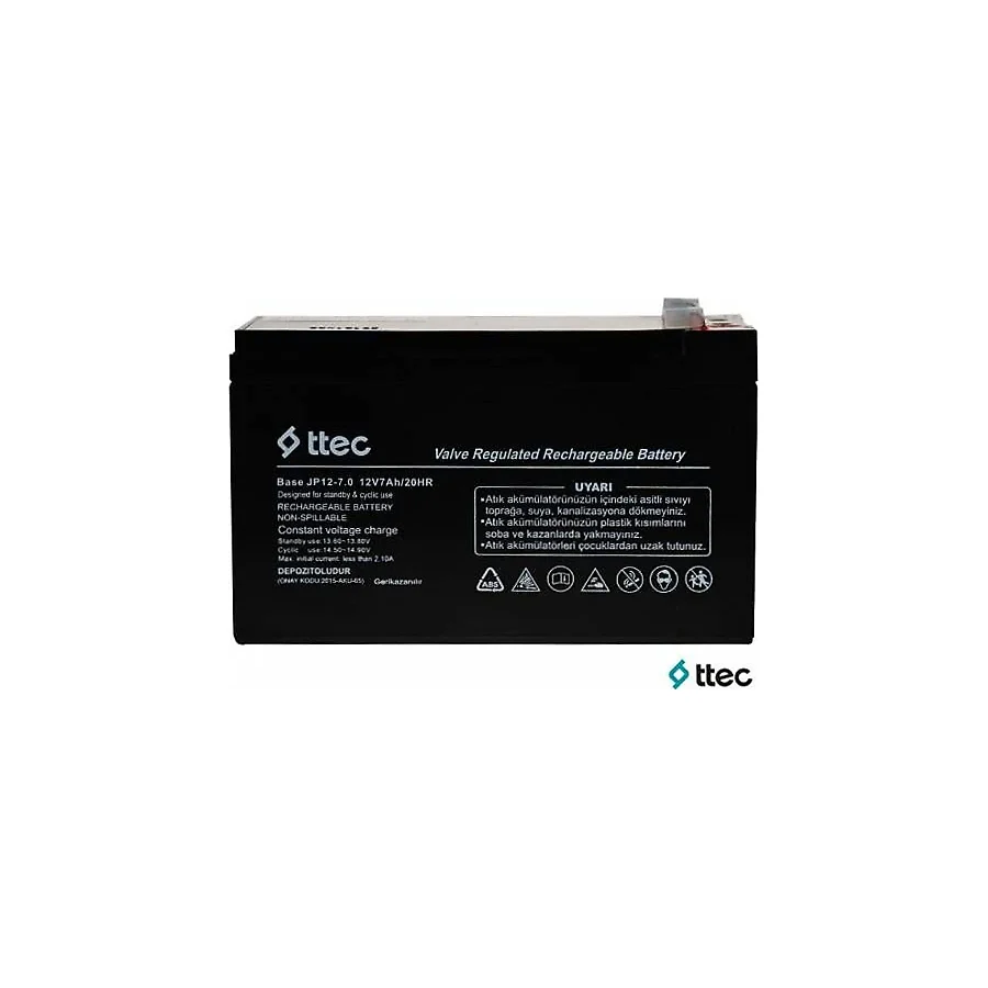 Ttec Base 12V 7 Ah Kuru Tip Bakımsız Akü