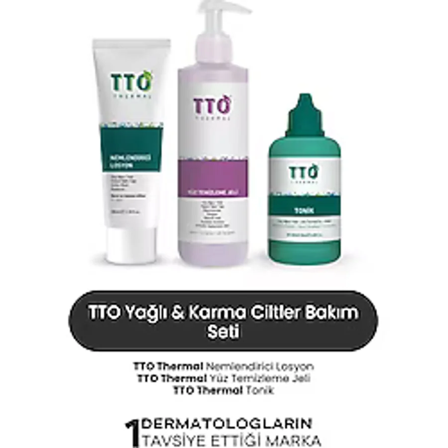 Tto Cilt Bakım Seti 2 Tto Yüz Temizleme Jeli, Tto Thermal Tonik, Tto Thermal Nemlendirici Losyon