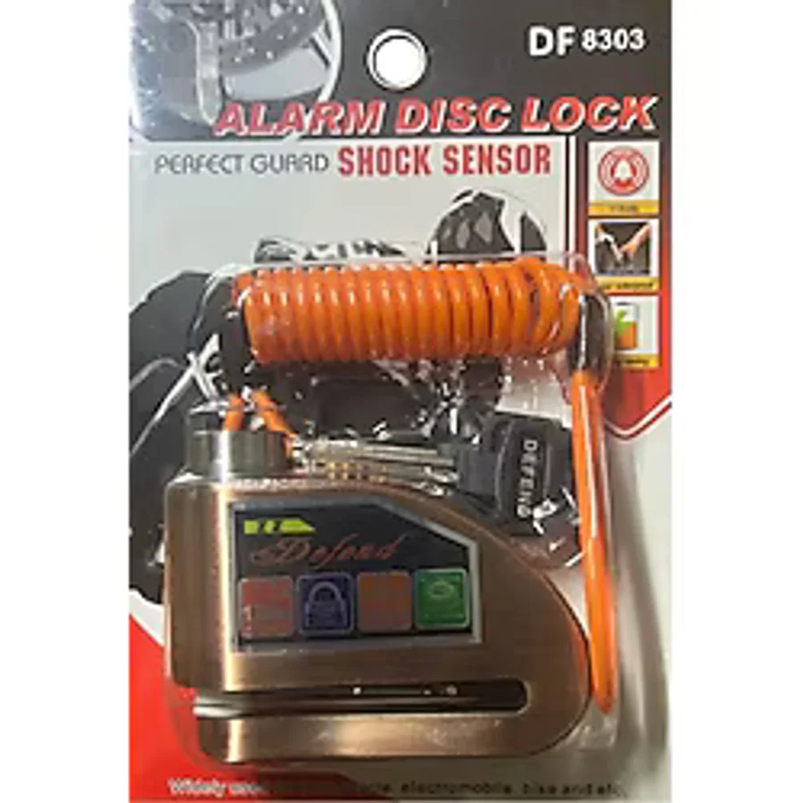 TTR Motors Alarmlı Hatırlatma Kablolu Motosiklet Disk Kiliti - Çok Renkli