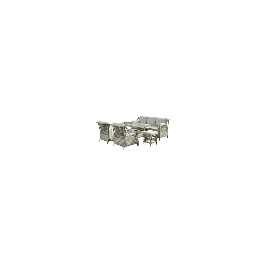 Tu Tienda Petra 3+1+1+Masa Puflu Rattan Bahçe & Balkon Takımı