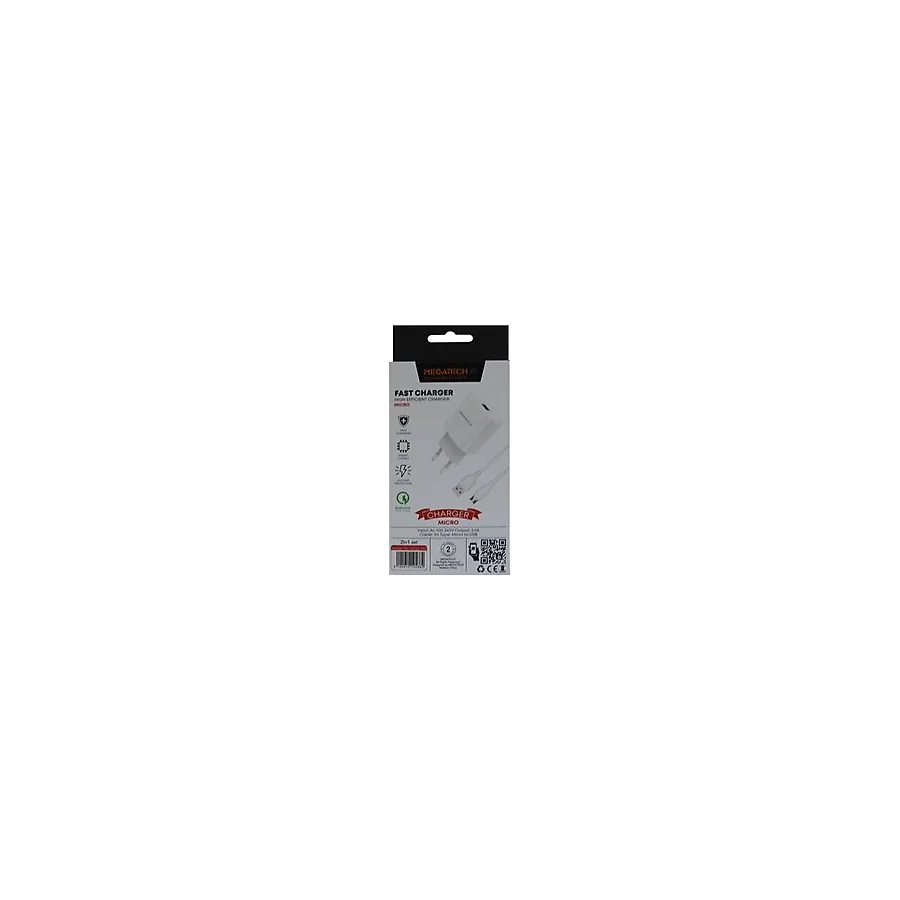 Tuba Toptaş Megatech CC01 (CC22-M3 ) 2ın1 5V-3.0 Ev Şarj+ Micro Kablo Hızlı Şarj
