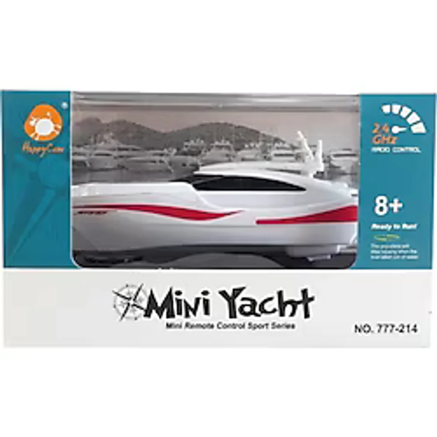 Tufy Toys Kumandalı Mini Tekne / RC Kırmızı Beyaz Sürat Teknesi - Beyaz - Kırmızı