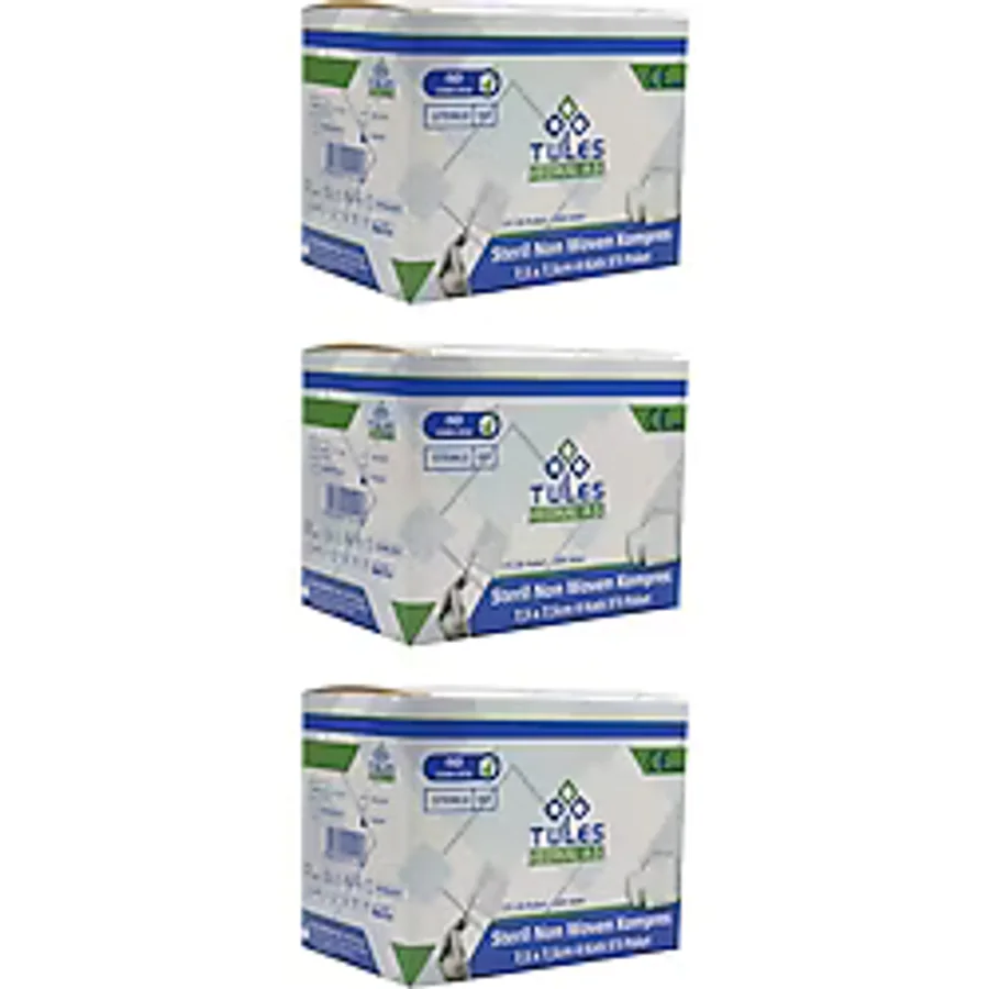 Tules Streil Non-Woven Gazlı Bez Kompres 7,5cm x 7,5cm 100'lü 3 Paket
