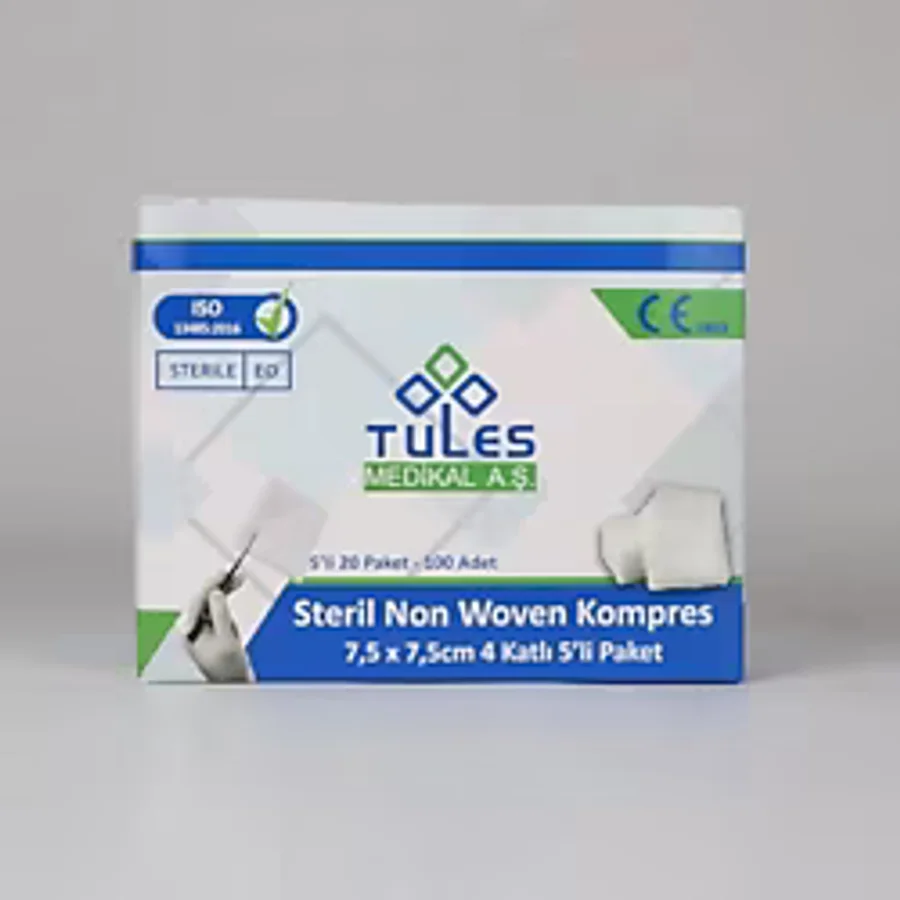 Tules Streil Non-Woven Gazlı Bez Kompres 7,5cm x 7,5cm 100'lü 60 Paket