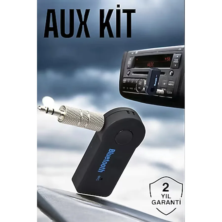 Tüm Araçlara Uyumlu Aux Car Bluetooth Kablosuz Araç Bağlantı Kiti