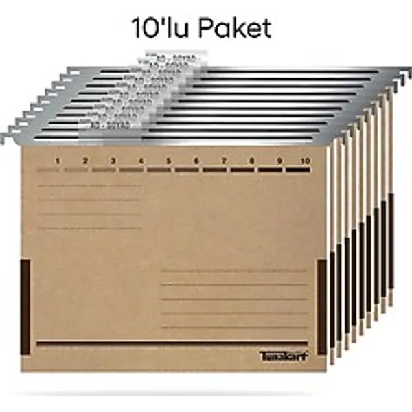 Tunakart Asd2005 Metal Askılı Yan Bezli Körüklü Dosya 10 Lu Paket