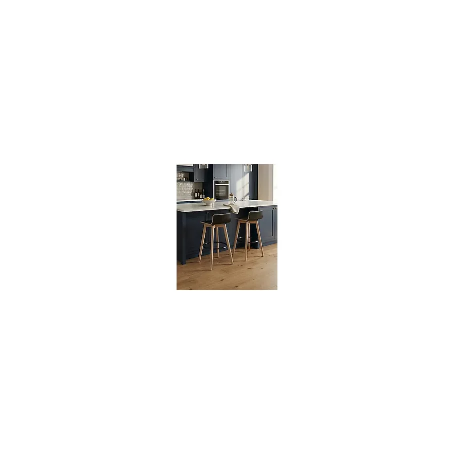 Tunçay Sandalye 2'li Set Munich Natural Ahşap Laminatlı Bar Sandalyesi Ada Mutfak Sandalyesi Demonte Kolay Kurulum