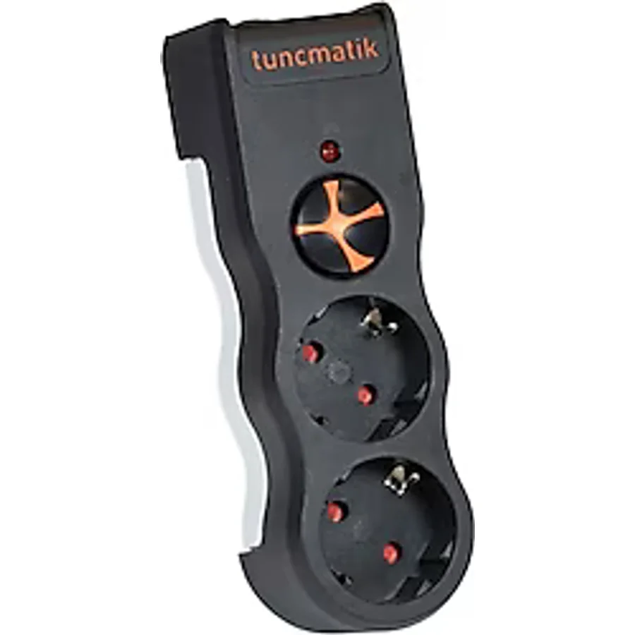 Tunçmatik PowerSurge2 TSK19022 1050 Joule Anahtarlı Kablosuz Siyah 2'li Akım Korumalı Priz