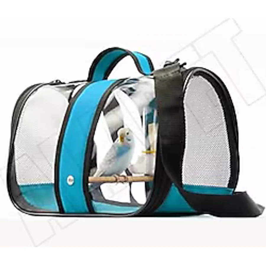 Tünekli, Suluklu Muhabbet Kuşu Taşıma Çantası (HAVA KANALLI) Royal Milano-mavi (33CMX23CMX22CM) (Mavi)