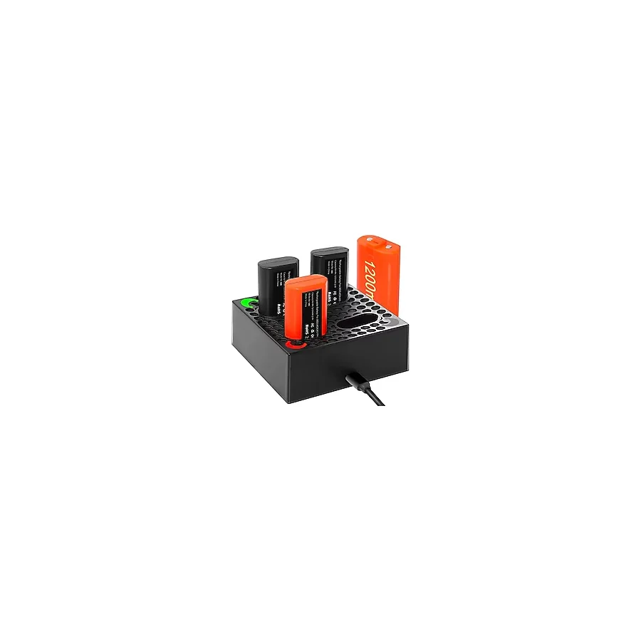 TUNROP Xbox One Kumanda Pil Paketi için Pil Şarj Cihazı, Xbox One Şarj Edilebilir Pil Paketi için 4x1200mAh Pil ile Şarj İstasyonu, XS/Xbox One S/X/Elite Kablosuz Kumanda için Xbox One Aksesuarları