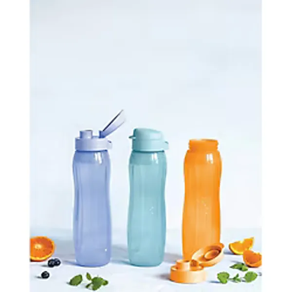 Tupperware Eko Şişe Slim Suluk Şişe 750 Ml 3'lü Set Matara Çevre Dostu Çok Renkli