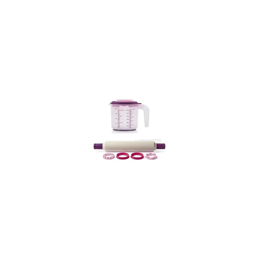 Tupperware Mor Merdane ve Kurabiye Kalıpları+Karıştır Sakla Mor 1,25L