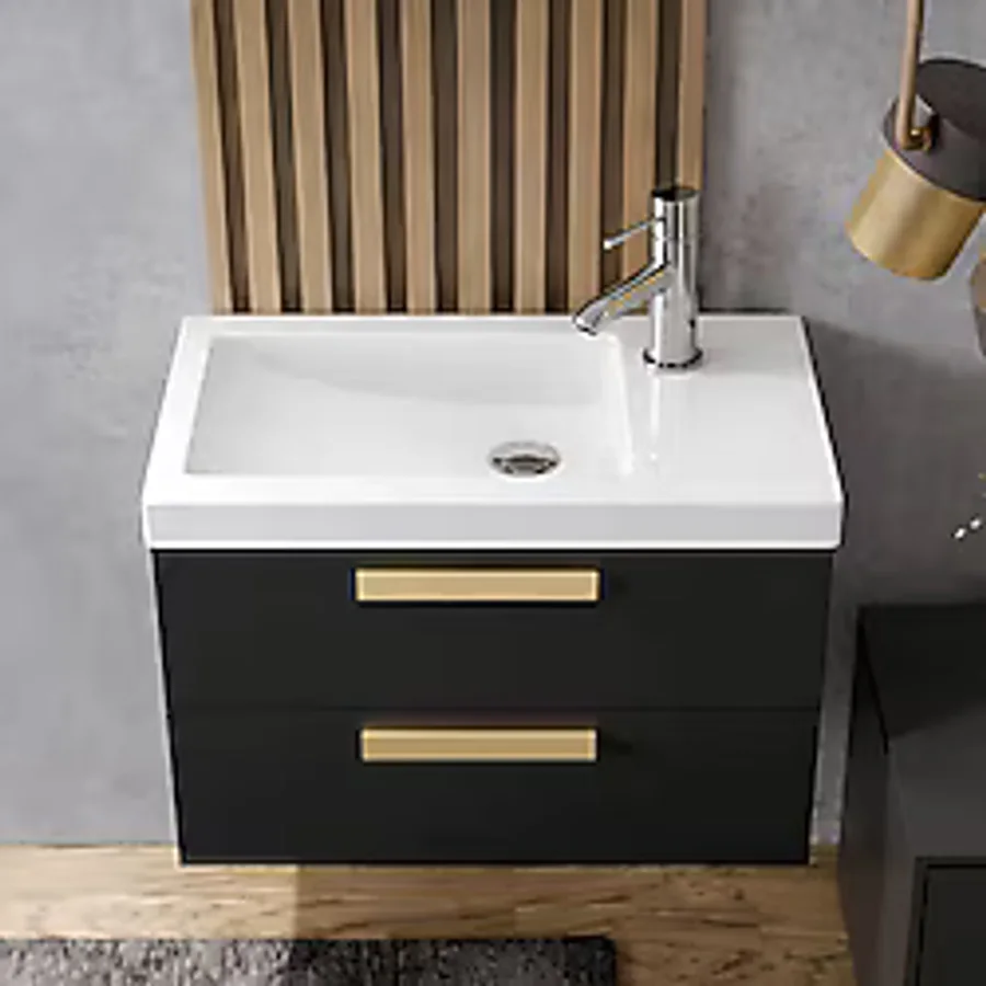 Turavit İda Dikdörtgen Etajer Uyumlu Beyaz Lavabo 28X45 Cm Id0703