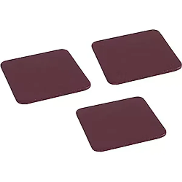 Turgut Office Deri Bardak Altlığı Bordo 3 Adet Bordo