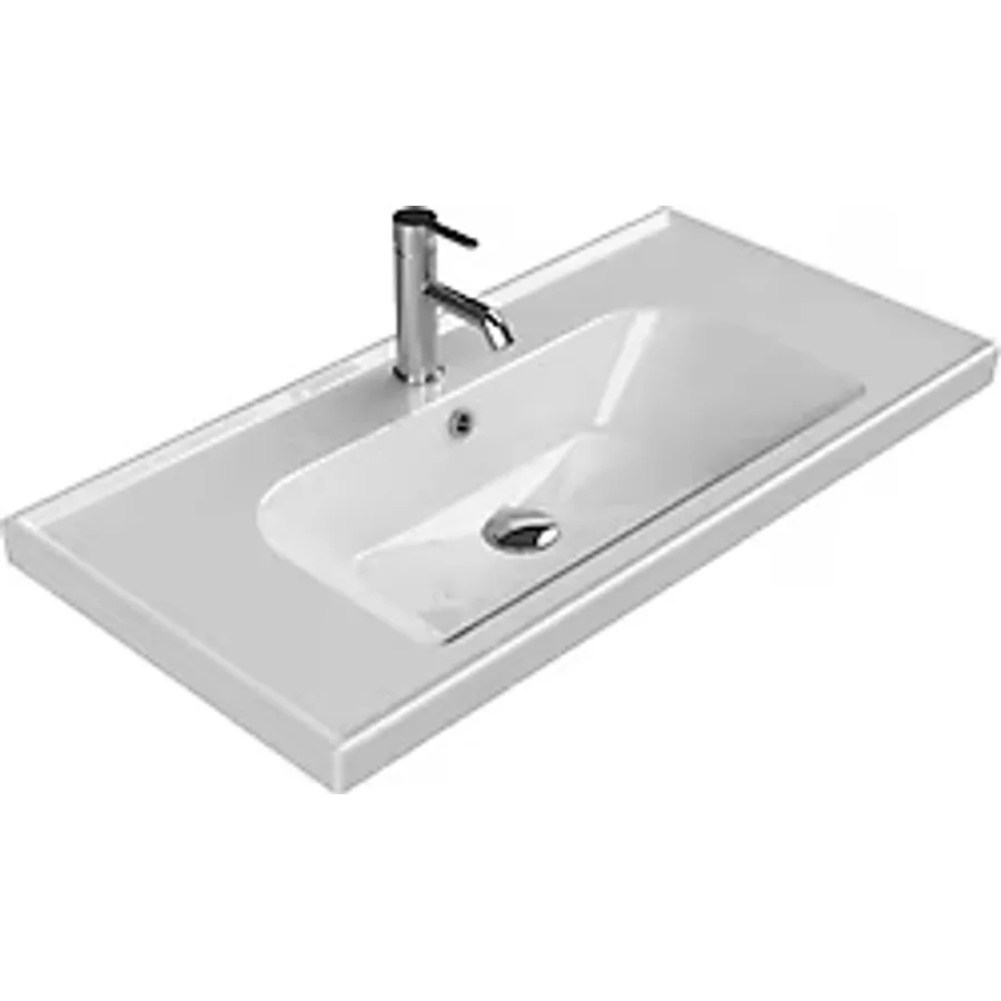 Turkuaz Seramik Frame 90x45 cm Etajerli Lavabo