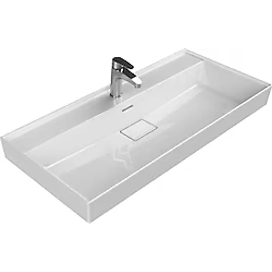 Turkuaz Seramik Sharp 100x48 cm Etajerli Lavabo
