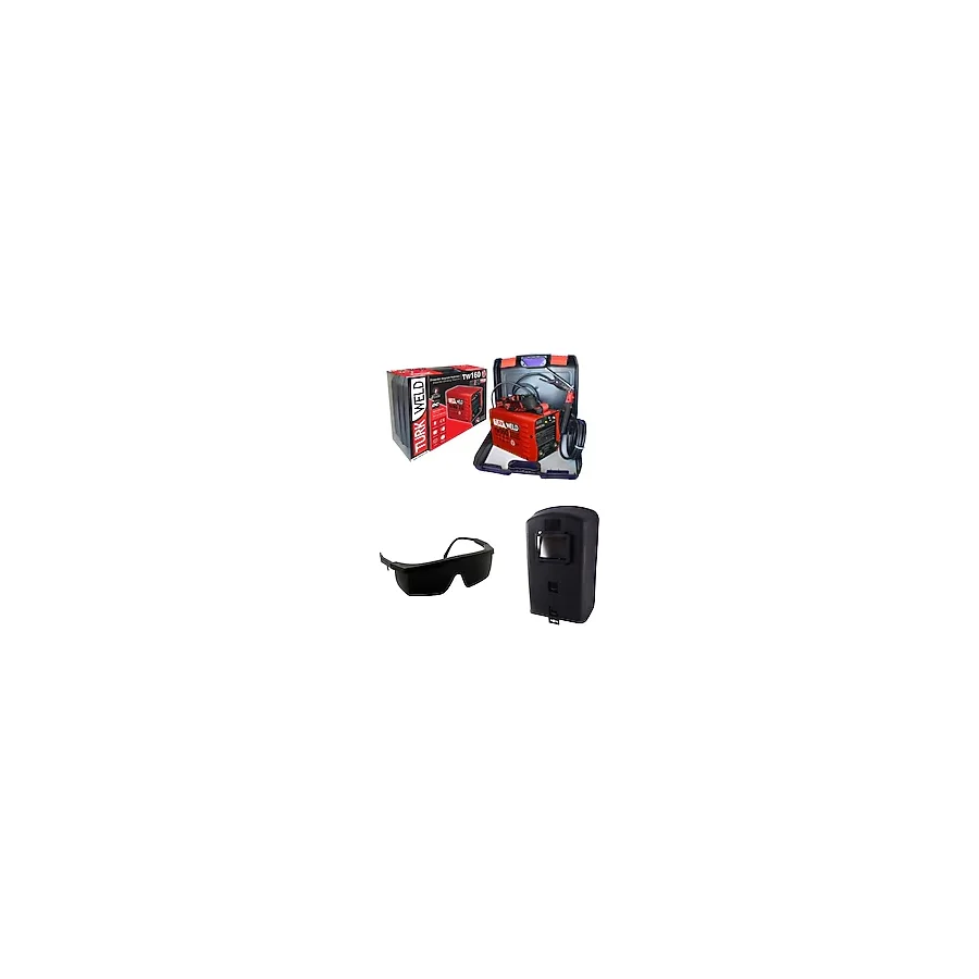 Turkweld Kaynak Makinesi 160 Amper Inverter+Fiber El Maskesi+Baymax S-400 Füme Kaynak Gözlüğü