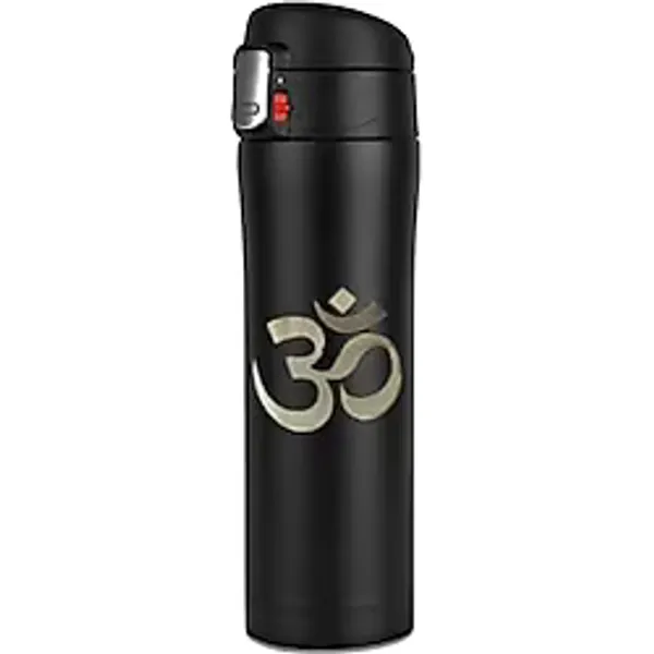 Tusah Yoga Om Desenli Çelik Termos Mug 450 Ml Tek Ebat Siyah