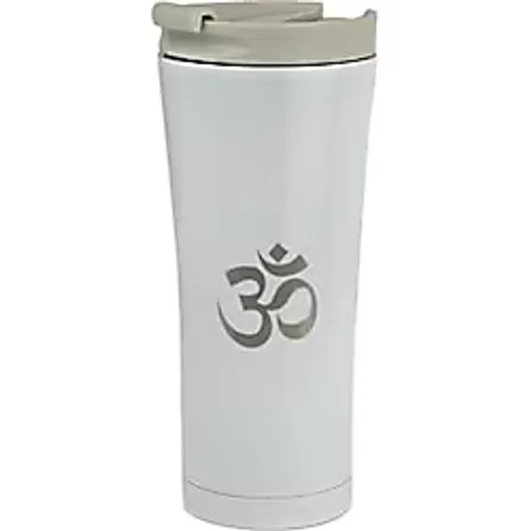 Tusah Yoga Om Desenli Çelik Termos Mug 500 Ml Tek Ebat Beyaz 548Byom