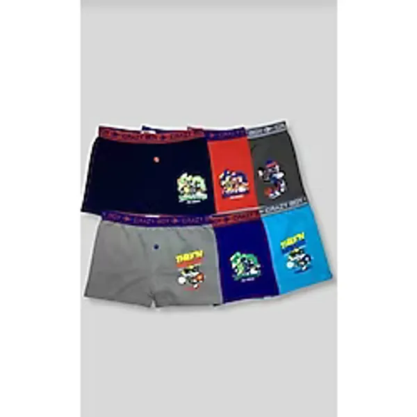 Tutku 0253 Desenli Erkek Çocuk Likralı Boxer Şort 6 Lı