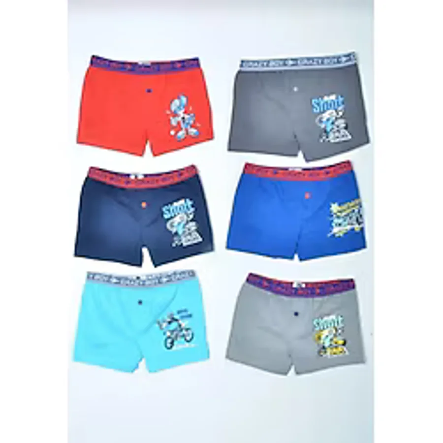 Tutku 0253 Erkek Çocuk Desenli Likralı Boxer Şort 6 Adet 001