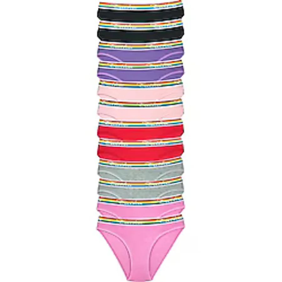 Tutku 12 Adet Beli Renkli Lastik Pamuklu Kadın Slip Tutku Külot